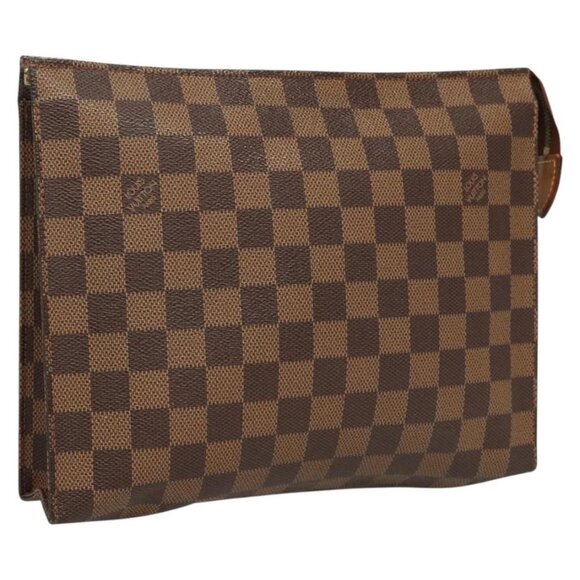 LOUIS VUITTON Damier Ebene Posh Toilette 26 Pouch N47543 LV Auth 124944 - Picture 1 of 15